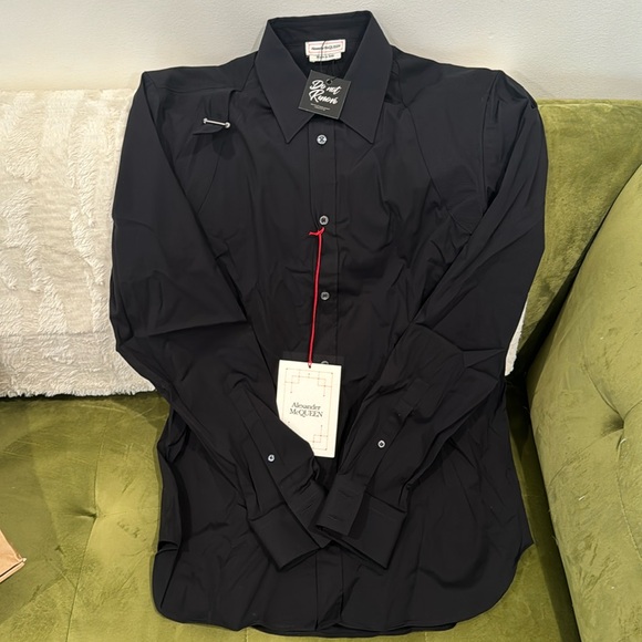 Alexander McQueen Men’s Buckle Detailed Harness Buttoned Shirt - NWT Size 16.5 - Picture 2 of 5